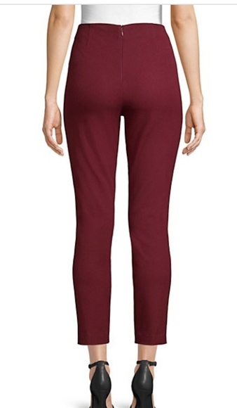 NWOT Elie Tahari Jessalyn Bi-Stretch Pants Burgundy - Picture 2 of 10